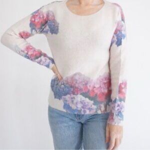 Bianco & Blu mohair wool blend floral sweater M